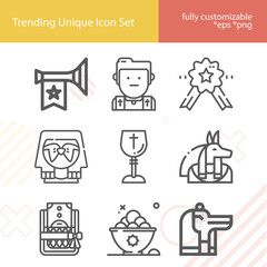 Simple set of cultures related lineal icons.