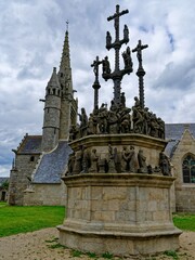 Fototapeta na wymiar Enclos Paroissial de Plougonven, Armorique, Finistère, Bretagne, France 