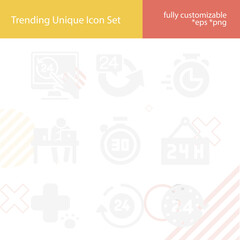 Simple set of times related filled icons.