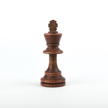 single black chess piece king on white background