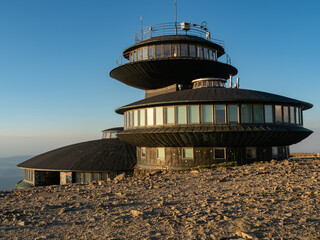 Building of the observatory at the top of Sniezka mountains. Karkonosze National Mountains