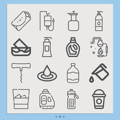 Simple set of gaseous related lineal icons.