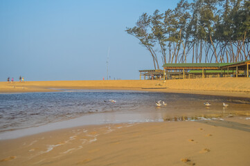 Landscape of Sodwana bay beach in Isimangaliso in South Africa
