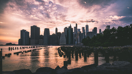Fototapeta premium sunset over the city
