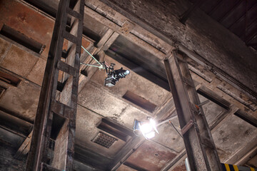  Film industry. lighting equipment used during the filming of the concert.