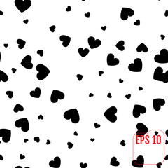 Seamless Pattern with Black hearts