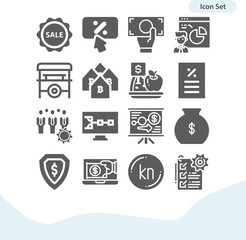 Simple set of pay related filled icons.