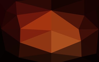 Dark Red vector shining triangular pattern.