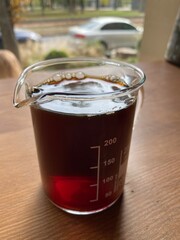 alternative filter coffee in a glass