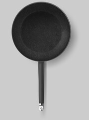 Realistic empty frying pans round shape with non-stick coating
