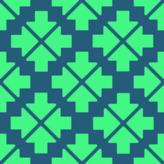 Fototapeta na wymiar Repeating Pattern of Green Arrows