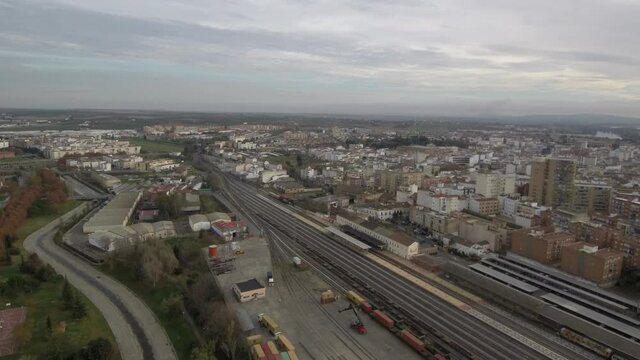 Merida, historical city of Extremadura,Spain. Aerial Drone Footage