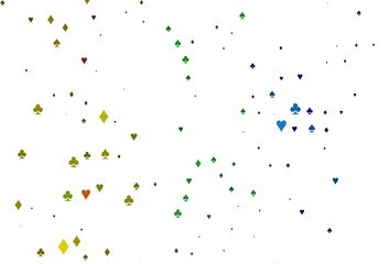 Light Multicolor, Rainbow vector background with cards signs.