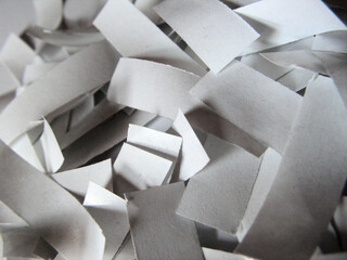 A jumble of paper strips.