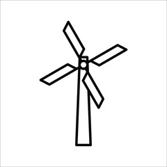 Windmill Vector Icon. turbine icon, vector illustration