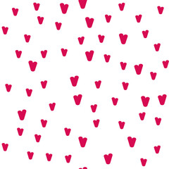 Vintage doodle seamless pattern with hearts. Cute repeating background. Vector pattern.