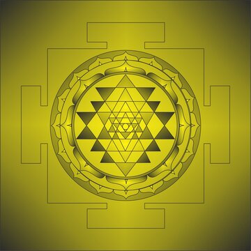 Sri Yantra, Hexagram pattern - Sacred Geometry, Vector Illustration