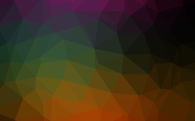 Dark Multicolor, Rainbow vector shining triangular pattern.