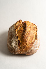 Fresh baked loaf of homemade sourdough bread