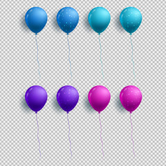 Balloons isolated on transparent background