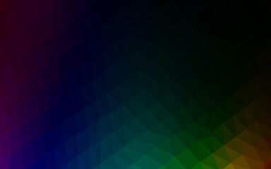 Dark Multicolor, Rainbow vector polygon abstract background.