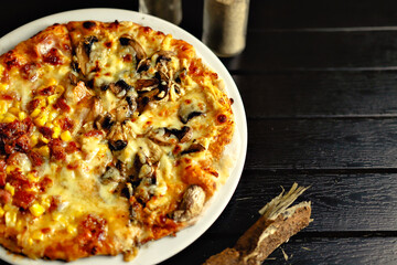 delicious giant large two flavor pizza