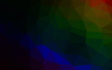 Dark Multicolor, Rainbow vector triangle mosaic template.