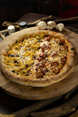 delicious giant large two flavor pizza