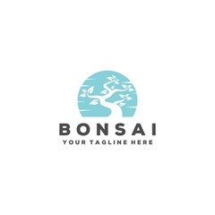Creative bonsai tree logo illustration