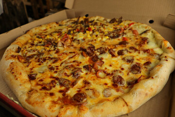 delicious giant large two flavor pizza