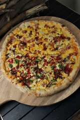 delicious giant large two flavor pizza