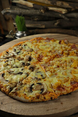 delicious giant large two flavor pizza