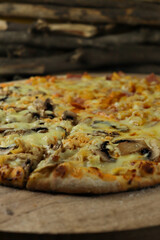 delicious giant large two flavor pizza