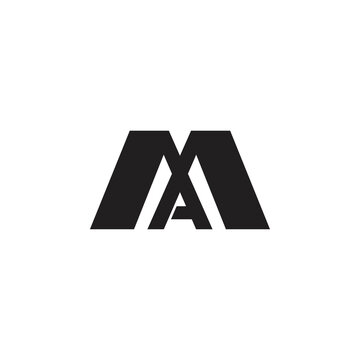 MA letter logo design vector black