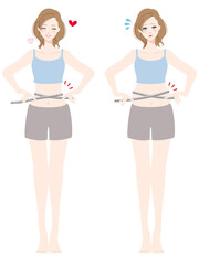 ウエストサイズを気にする女性