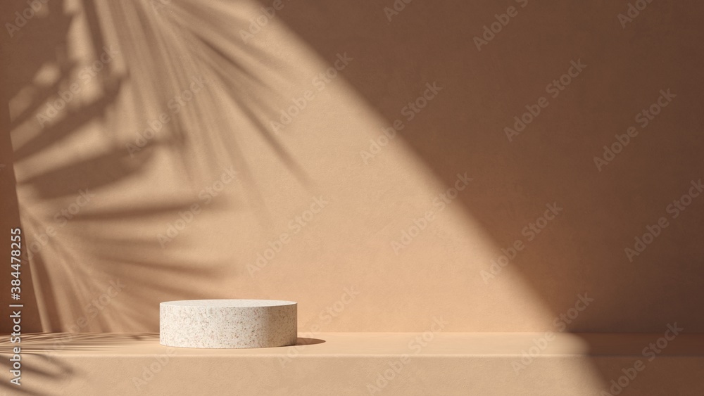 Poster abstract background, mock up scene with podium geometry shape for product display. 3d rendering