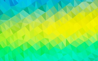 Fototapeta na wymiar Light Blue, Yellow vector polygon abstract backdrop.
