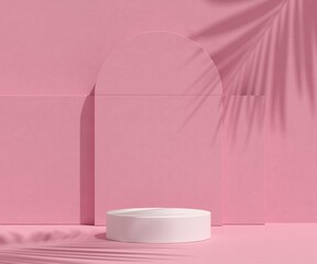 Abstract background, mock up scene with podium geometry shape for product display. 3D rendering