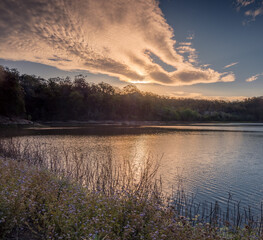 Beautiful Lakeside Sunset with Reflections