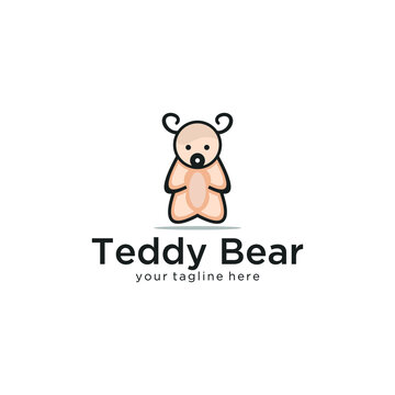 Cute teddy bear illustration full vector