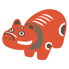 赤べこのかわいいイラスト