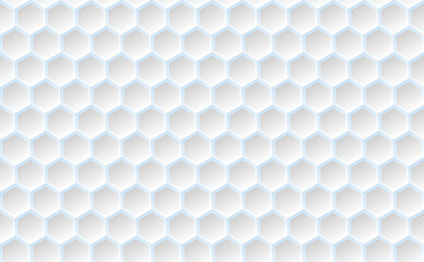 Seamless abstract honeycomb background in light grey and blue color