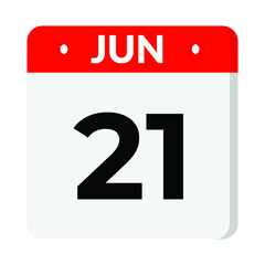 21 June calendar icon