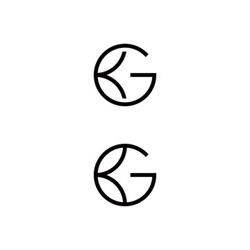 b k g bg kg gb gk initial logo design vector symbol graphic idea creative