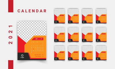 Creative business calendar template, desk calendar template design