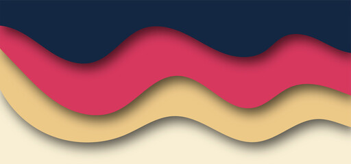 Abstract wavy paper cut background cutout