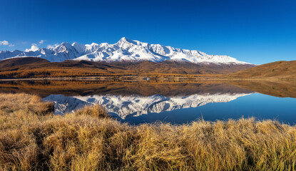Altai lake Genghiscon in autumn, Russia