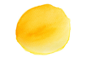 Orange and yellow watercolor shades painting on white background.