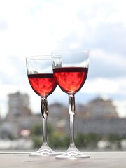 glass of rose wine