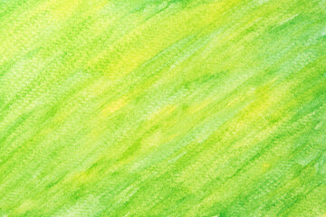 Brush texture of watercolor painting wallpaper. Hand painted green and yellow watercolor background.